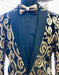 Men's Gold ~ Black Peak Lapel Tuxedo Blazer
