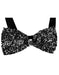 Sparkly Bow Tie Sequin Fabric Rhinestone Bowtie Black ~ Silver