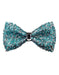 Sparkly Bow Tie Sequin Fabric Rhinestone Bowtie Aqua ~ Silver