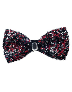 Rhinestone Bowtie Red ~ Black ~ Silver