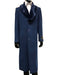 Mens Overcoat With Fur Collar Full Length 48 Inches Blue Color - Navy Blue Topcoat