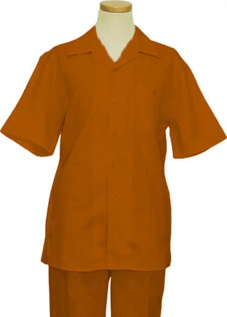 Linen Walking Suit Brown - Men's Leisure Suit