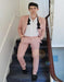 Men'S Pink Shawl Lapel Blush Pink Suit Perfect For Wedding