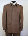 High Collar Suits With Safari Pocket Pleated Pants Coffee