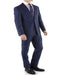 Blue Plaid Check Premium Slim Fit Windowpane Wool Suit
