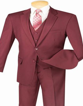 Burgundy 3 Piece Maroon Suit for Men
