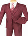Burgundy 3 Piece Maroon Suit  for Men