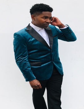 Prom ~ Wedding Men's Blazer Dark Teal Blue Tuxedo