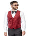 Men'S Burgundy Slim Fit Velvet Modern Dress Waistcoat