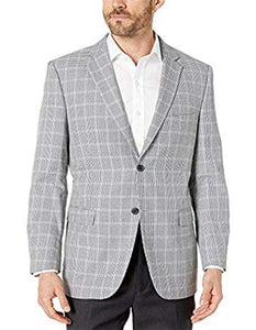 Blue/Grey Houndstooth Check Modern fit 2 button side vent jacket