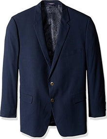 Men's Classic Portly Blazer Solid Navy Executive Fit Suit - Mens Portly Suit