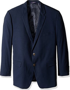 Men's Classic Portly Blazer Solid Navy Executive Fit Suit - Mens Portly Suit