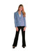 Two Button  women Blazer In Carolina Blue