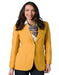 Two Button  Gold Women Blazer