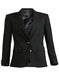 Two Button Solid Black Women Blazer