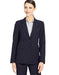 Navy Two Button Solid Pattern  Women Blazer
