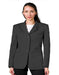 Grey Three Button Solid Pattern  Women Blazer