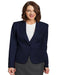 Navy One Button Solid Pattern  Women Blazer