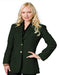 Two Button Hunter Green Solid Pattern Women Blazer
