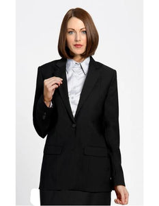 Two Button Solid Pattern Black Women Blazer