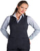 Four Button Solid Pattern Navy  Women Vest Sleeveless Blazer
