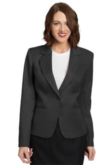 One Button Solid Pattern  Women Charcoal Blazer