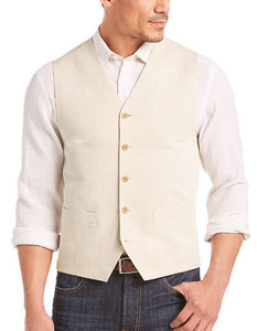 Five Button Besom pocket Men's Vest In Light Tan