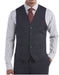 Six Button Besom pocket Men's Navy Modern Fit Suits Separates Vest