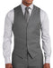Five Button Besom pocket Men's Gray Modern Fit Suits Separates Vest