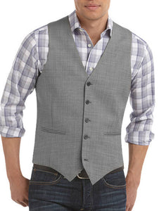 Five Button Besom pocket Mens Slim Fit Suit Separates Vest Gray