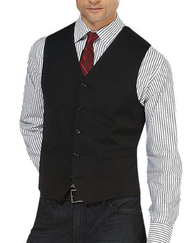 Black 5 Button Besom pocket Platinum Suit