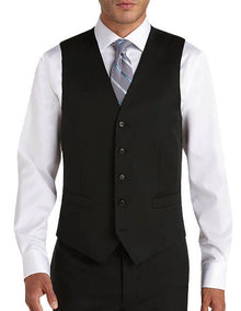 Five Button Besom pocket Men's Black Modern Fit Suits Separates Vest