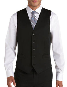 Five Button Besom pocket Men's Black Modern Fit Suits Separates Vest