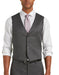 Gray Five Button Besom pocket Men's Modern Fit Suits Separates Vest