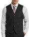 Black  Five Button Besom pocket Men's Modern Fit Suits Separates Vest