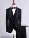 Men's Black One Button Shawl Lapel Three Piece Suit