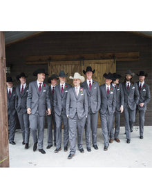 Men's Gray Two Button One Chest Pocket Tuxedo