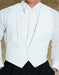 White Pique Backless Tuxedo Vest