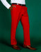 Men's 100% Polyester Slim Fit Red Pants