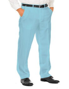 Men's Light Blue 100% Polyester Slim Fit Suit Pants