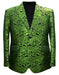 Olive Green and Black Paisley Tuxedo Dinner Jacket + Bowtie