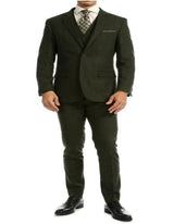Tweed 3 Piece Suit - Tweed Wedding Suit Big and Tall Tweed Suits Slim Fitted Herringbone Fabric Plus Size Men's Suits For Big Guys