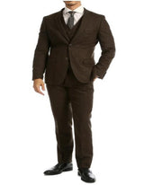 Tweed 3 Piece Suits - Tweed Wedding Suit 2 Buttons Imported British Tweed Fabric Big and Tall Suit