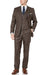 Brown Hook-and-Button Closure 3-Piece Suits