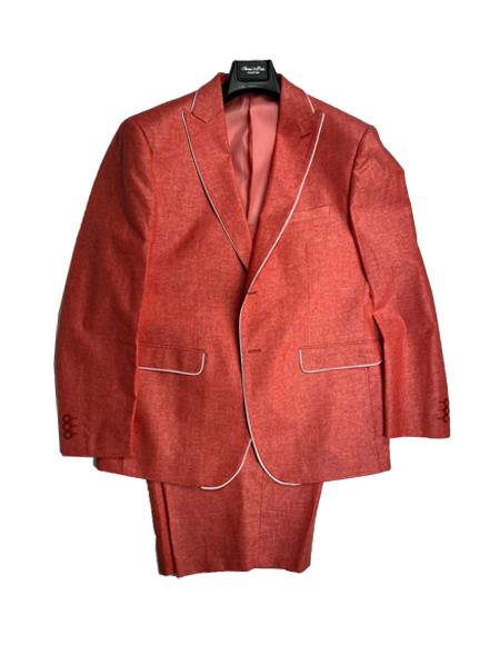 Red Linen Summer Tuxedo
