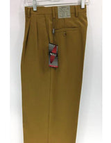 Men's Gold Dress Pants 2-Pleats with Cuff Hem