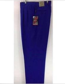 Men's Royal Blue Dress Pants 2-Pleats Unfinished Hem