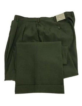 Men's Green Dress Pants Pacelli Pleated Front Cuffed Hem