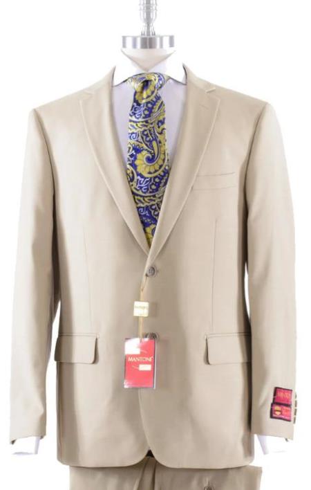 Solid Khaki Suit- High End Suits - High Quality Suits — MensUSA - High-End Suits With Revolving Kitchen Entrance