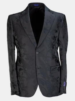 Paisley - Floral Suit (Jacket and Pants) Black - Men's Flower Suit